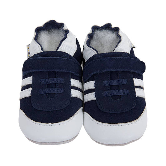 Chaussons en cuir bébé - Sneakers Bleu
